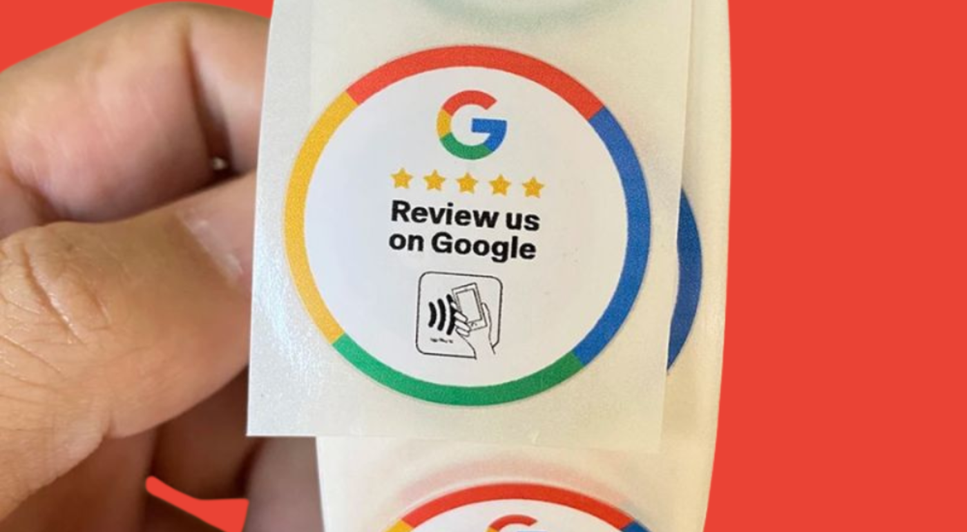 100 Google Reviewcard® Sticker