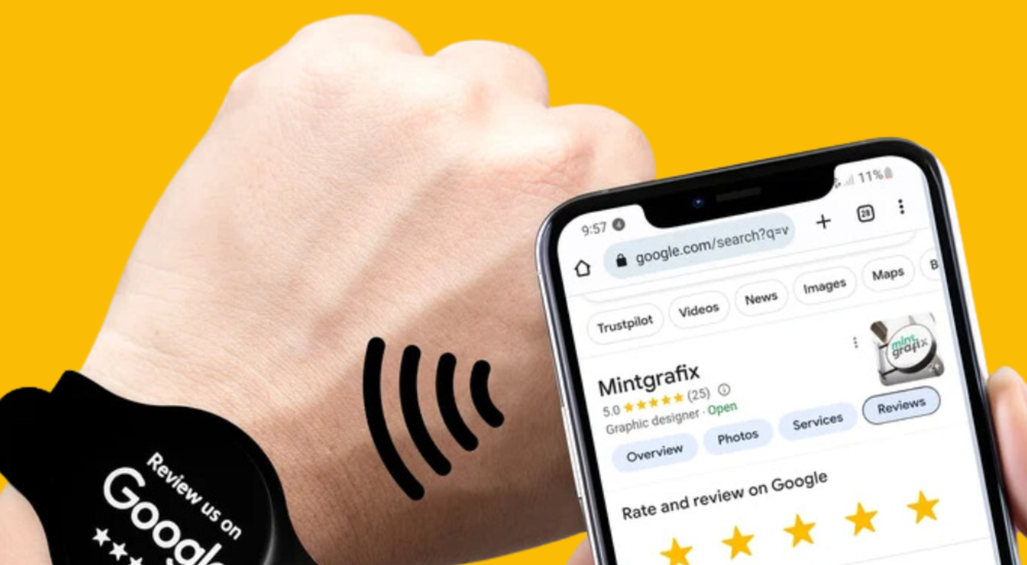 1 Google Reviewcard® Wristband